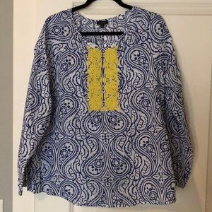 Talbots large cotton beaded tunic